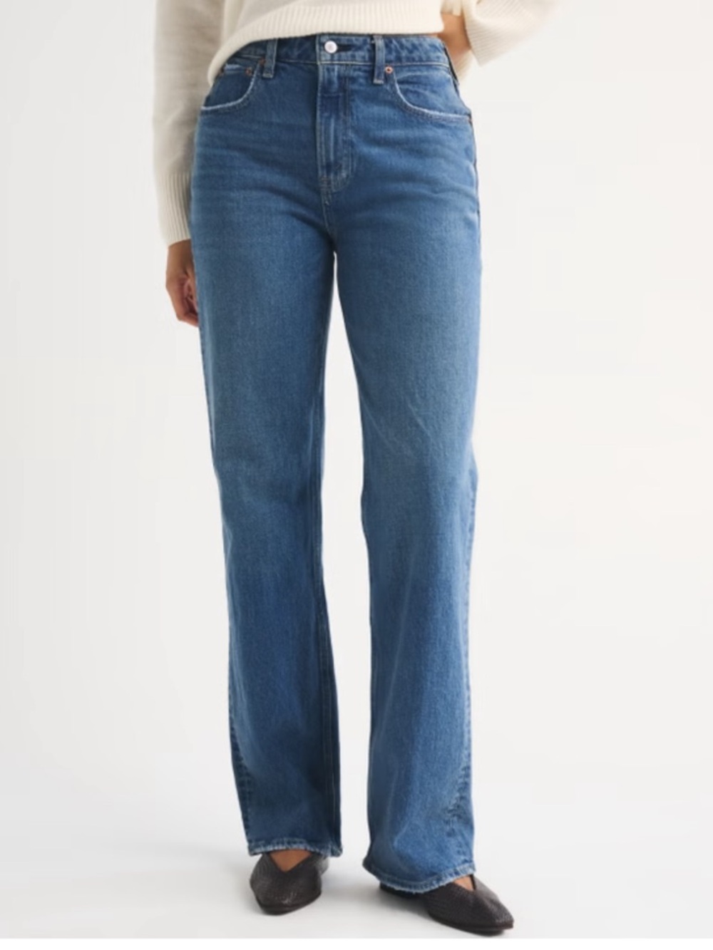 Abercrombie Curve Love 90’s Relax fit Horseshoe Embroidered Jeans 29L NWT